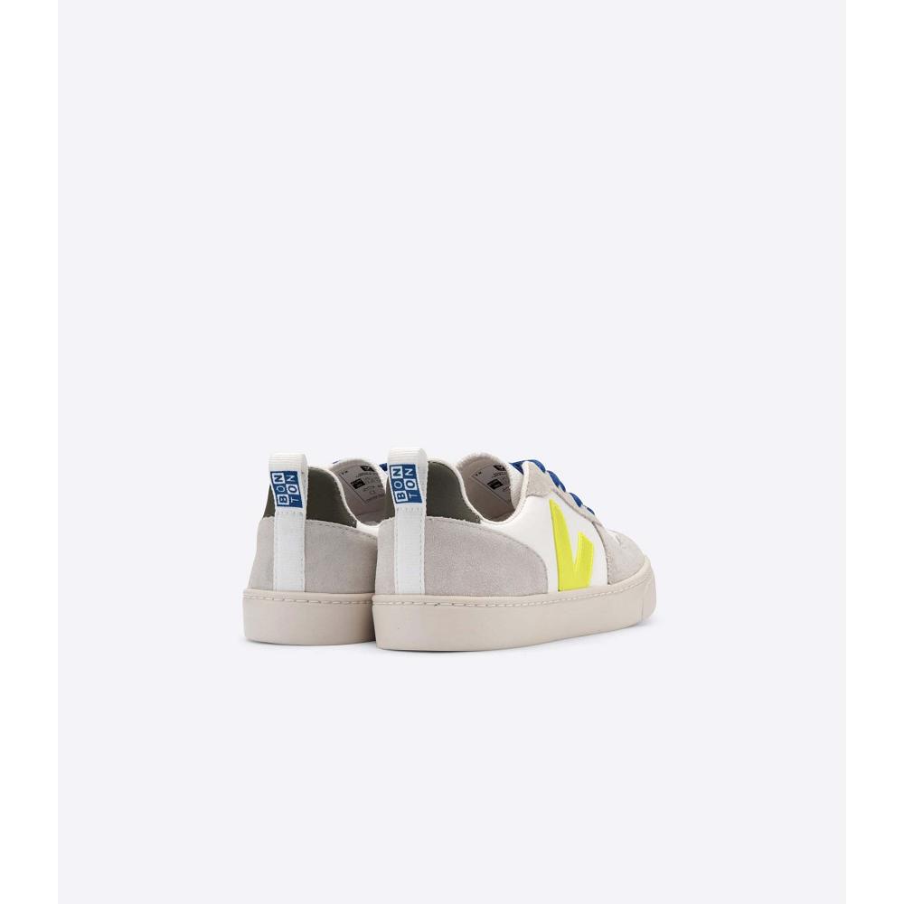 Veja V-10 BONTON Joggesko Barn White/Blue | NO 839YXF